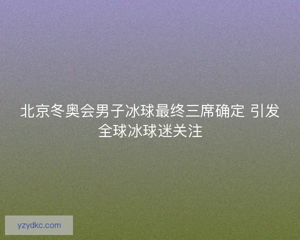 北京冬奥会男子冰球最终三席确定 引发全球冰球迷关注