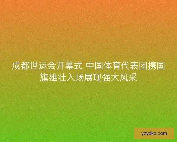 成都世运会开幕式 中国体育代表团携国旗雄壮入场展现强大风采